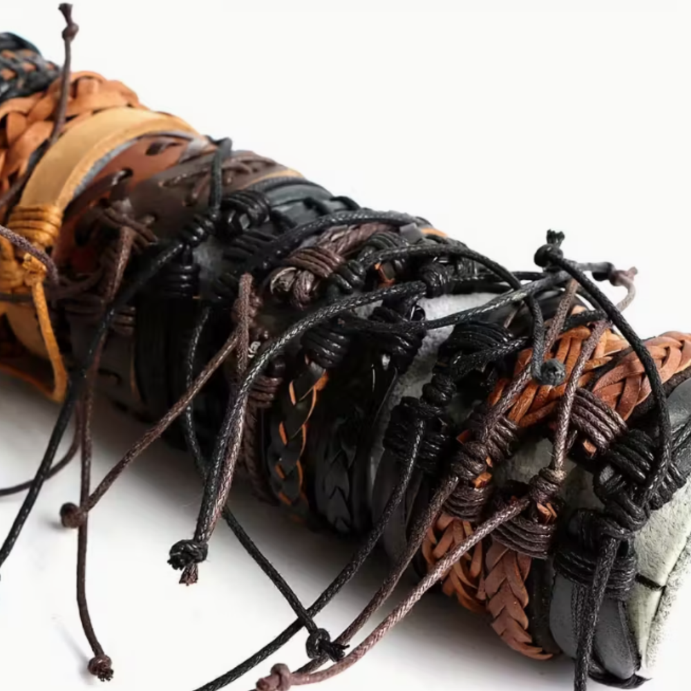 10 pcs Vintage Adjustable Faux Leather Bracelet Sets - Seller Supplies My Custom Designs