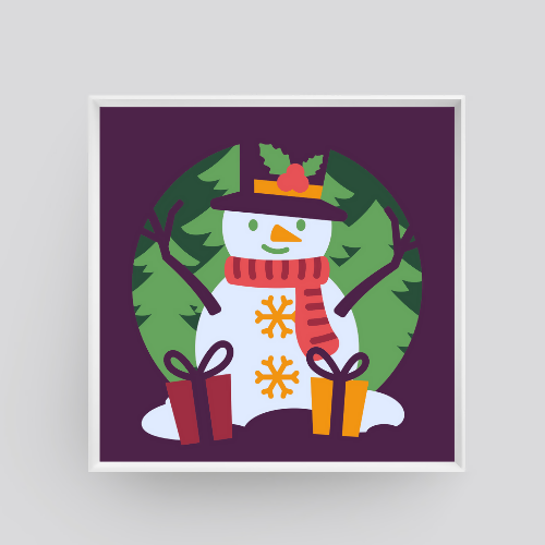 Snowman Layered Shadowbox - my Custom Designs - Digital File Digital My Custom Designs ZIP File