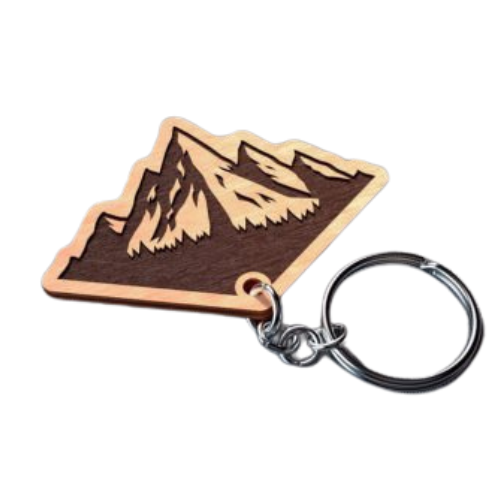 Mountain Ridge Wooden or Acrylic Keychain