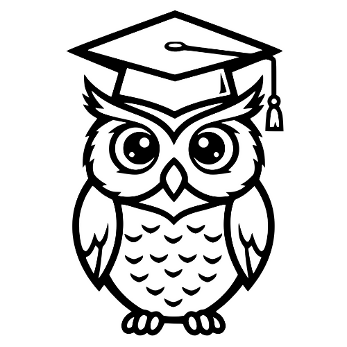 Cartoon Owl with Cap - Digital File - XCS Friendly Digital My Custom Designs PDF