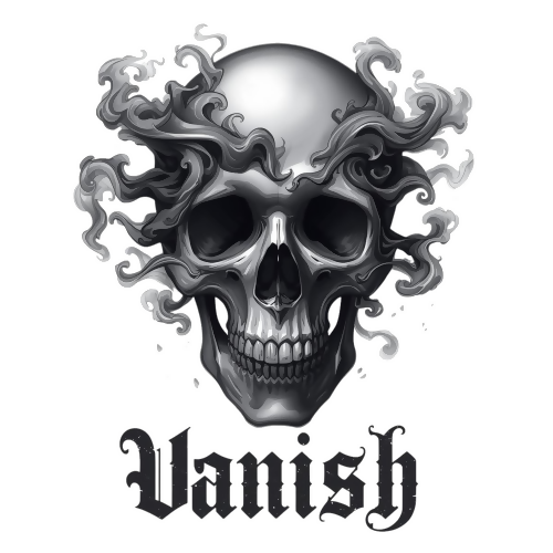 Urban Grunge Retro - Skull Vanish in Smoke - T Shirt Design - Digital File Digital My Custom Designs 300 DPI PNG