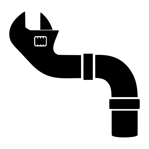 Wrench and Pipe Silhouette - Vector Graphics - Digital File Digital My Custom Designs PDF