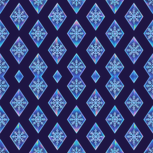 Holiday and Seasonal - Geometric Snowflakes In Holographic Prisms - Pattern - Digital File Digital My Custom Designs PDF