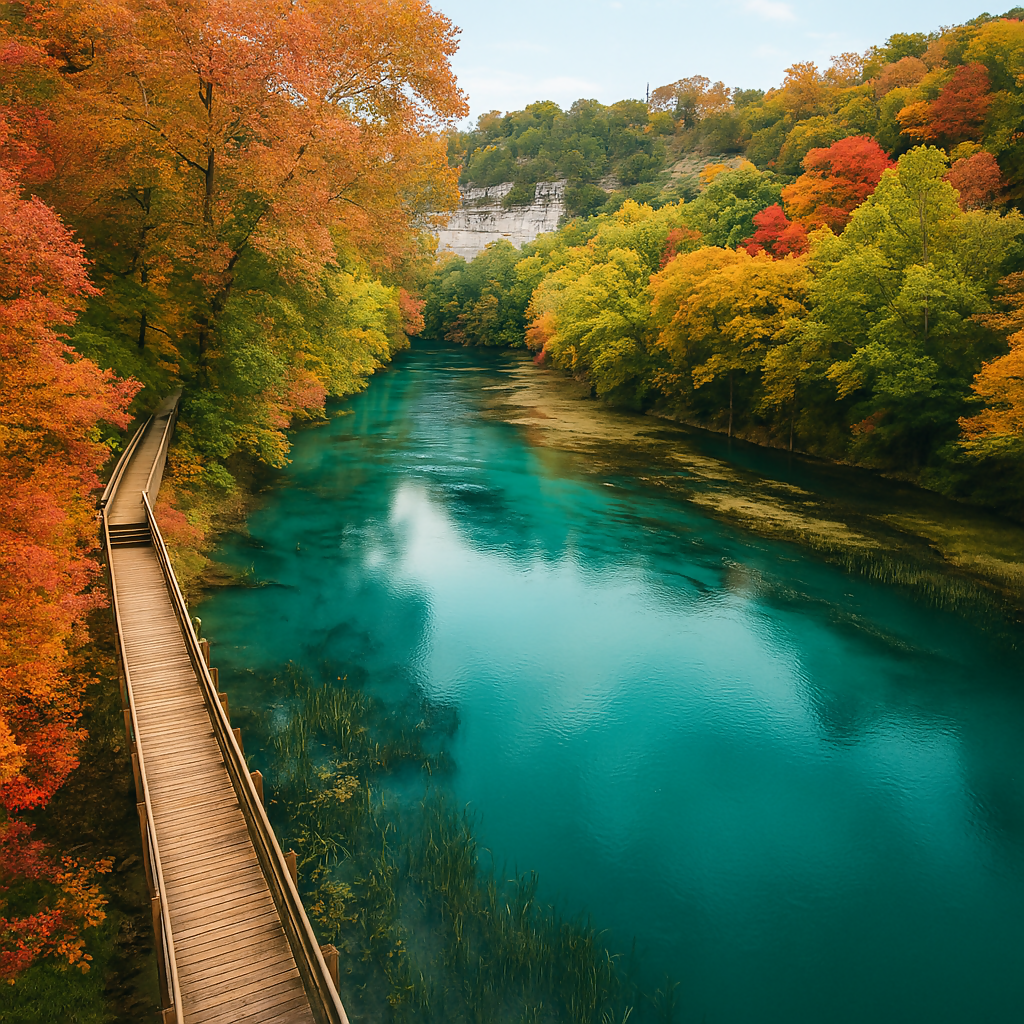 Ha Ha Tonka Spring Boardwalk Trail - Ha Ha Tonka State Park - Missouri United States- Rendered - Digital File Digital My Custom Designs PDF