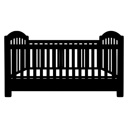 Crib Silhouette - Vector Graphics - Digital File Digital My Custom Designs PDF