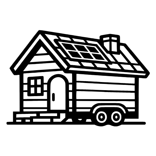 Tiny House with Solar Panels - Vector Graphics - Digital File Digital My Custom Designs PDF