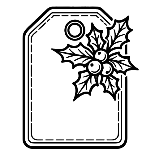 Gift Tag with Holly Sprig - Digital File - XCS Friendly Digital My Custom Designs PDF