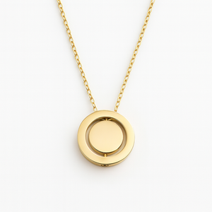 Personalized Gold Spinning Message Pendant Necklace