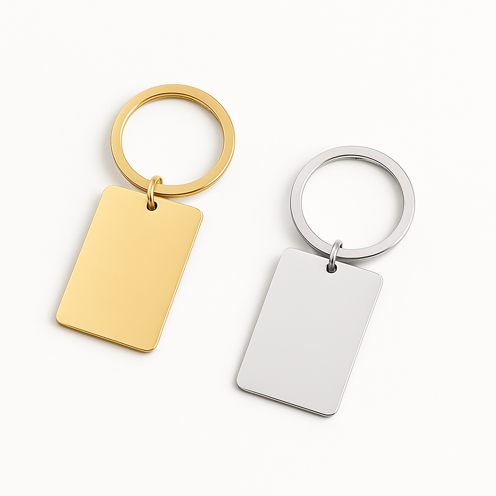 Engravable Gold & Silver Bag Tag Luggage Keychains accessories My Custom Designs Gold