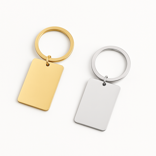 Engravable Gold & Silver Bag Tag Luggage Keychains accessories My Custom Designs Gold