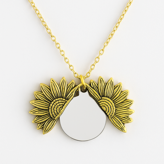 Engravable Sunflower Disc Blank Pendant Necklace Jewelry My Custom Designs