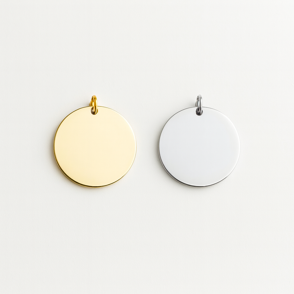 Engravable Gold & Silver Disc Pendant Jewelry My Custom Designs