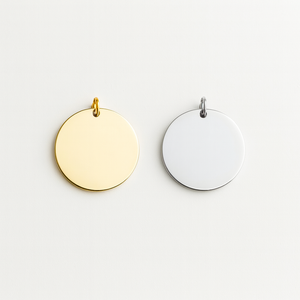 Personalized Gold & Silver Disc Pendant