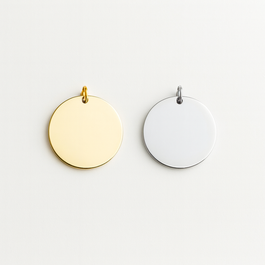 Engravable Gold & Silver Disc Pendant Jewelry My Custom Designs