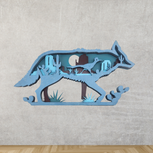 Coyote - Wilderness - Layered Nature Design - Digital File Digital My Custom Designs