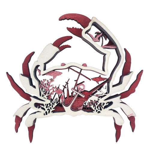 Crab - Ocean- Layered Nature Design - Digital File Digital My Custom Designs