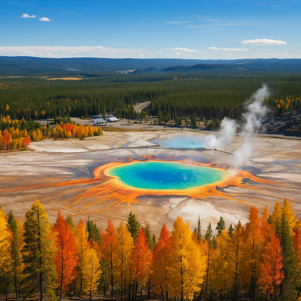 Grand Prismatic Spring - Yellowstone National Park - Montana United States - Rendered - Digital File Digital My Custom Designs PDF