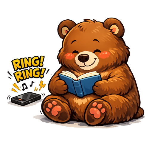 Humor & Whimsy - Bear Reading - T Shirt Designs - Digital File