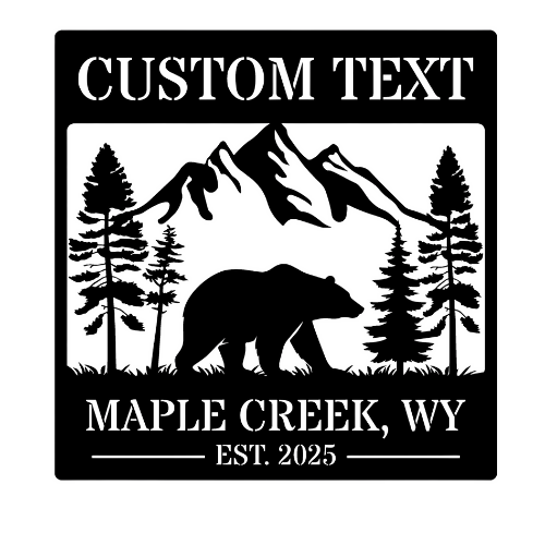 Bear Mountain Custom Address - Metal Sign / Home Decor - Digital File Digital My Custom Designs ZIP File