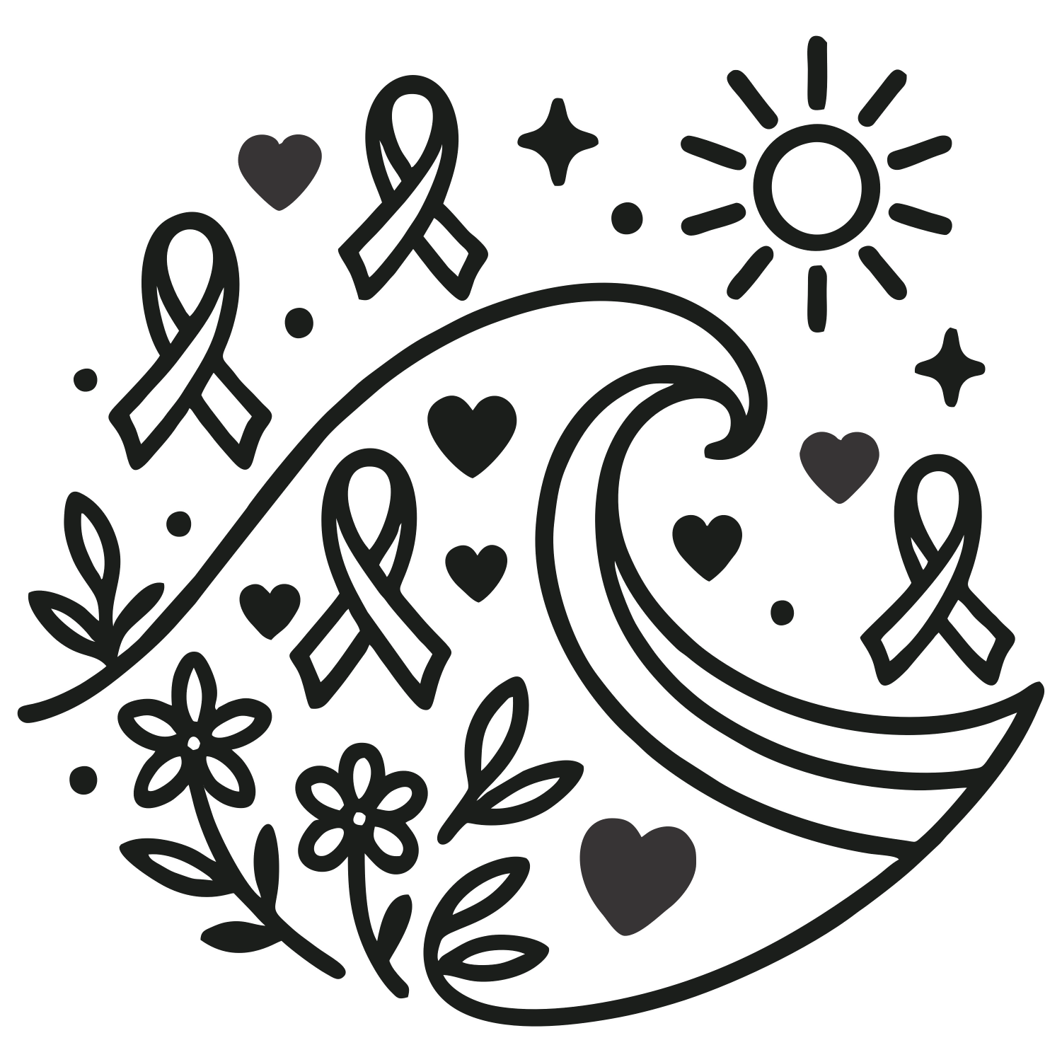 Awareness Wave Design - Digital File - XCS Friendly Digital My Custom Designs PNG