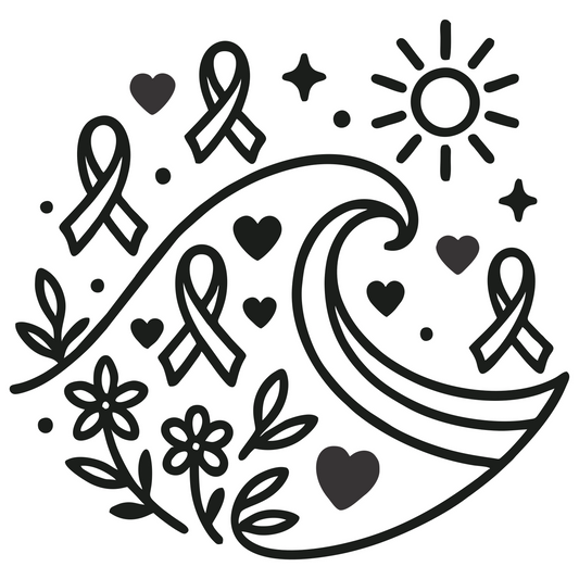 Awareness Wave Design - Digital File - XCS Friendly Digital My Custom Designs PNG