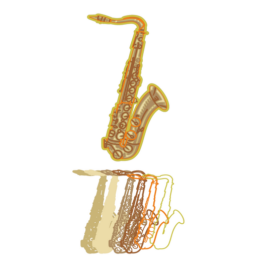 Saxophone - Layered Line Designs - Vehicle - Digital File