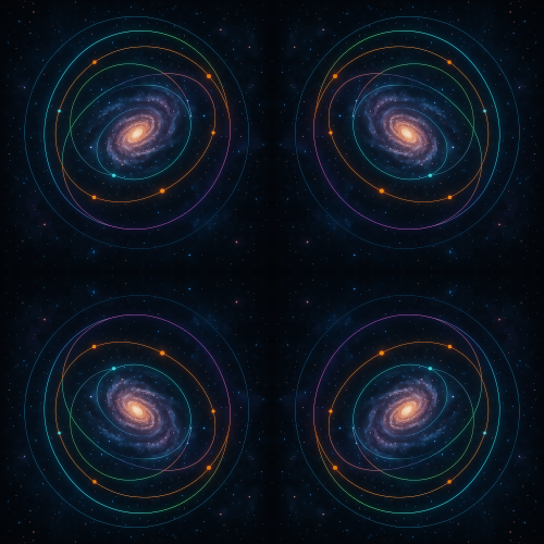 Space and Cosmic - Digital Galaxy Maps With Neon Orbit - Pattern - Digital file Digital My Custom Designs PDF