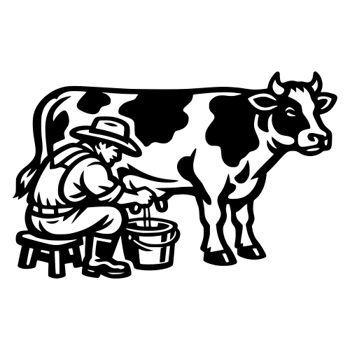 Milking the Cow - Vector Graphics - Digital File Digital My Custom Designs PDF