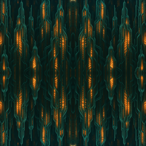 Futuristic & Sci-Fi - Biotech Skyscrapers Pulsing with Organic Light - Pattern - Digital File Digital My Custom Designs PDF