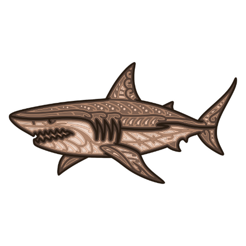 Shark - Layered Line Designs - Digital File Digital My Custom Designs ZIP File