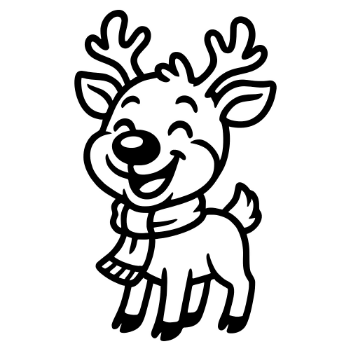 Cartoon Rudolph Smiling - Digital File - XCS Friendly Digital My Custom Designs PDF