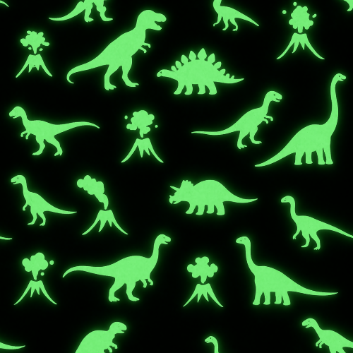 Kids and Playful - Glow In The Dark Dinosaurs And Volcano Silhouettes - Pattern - Digital File Digital My Custom Designs PDF