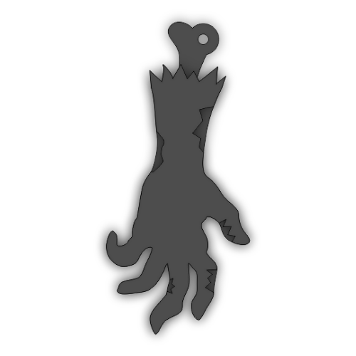 Rotting Zombie Hand Layered Keychain Earring Design - Digital File