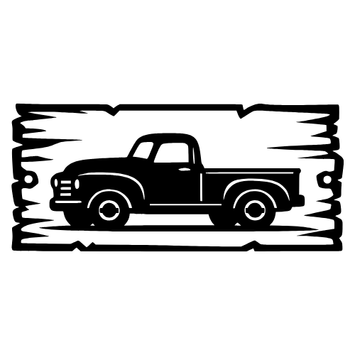 Rustic Plank Sign with Truck Silhouette - Vector Graphics - Digital File Digital My Custom Designs PDF