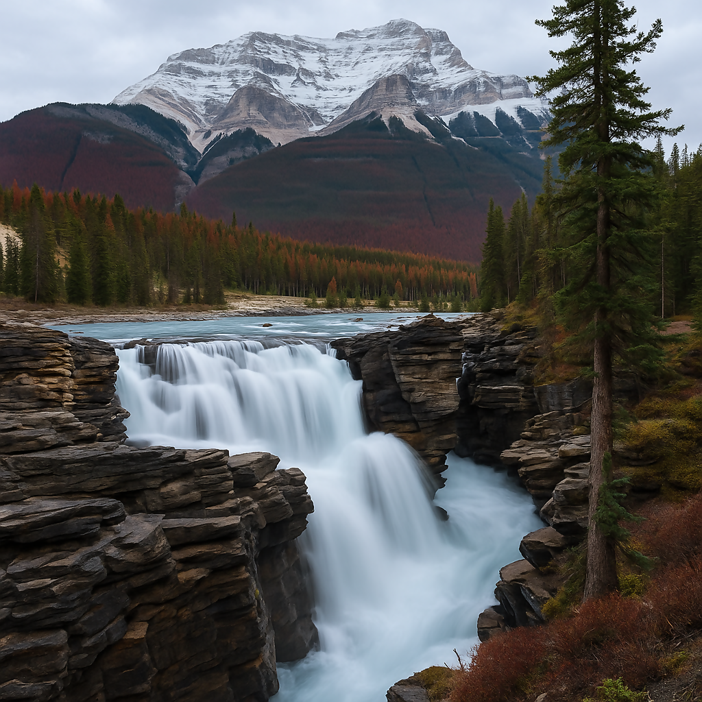 Athabasca Falls - Jasper National Park - Alberta Canada - Rendered - Digital File Digital My Custom Designs PDF