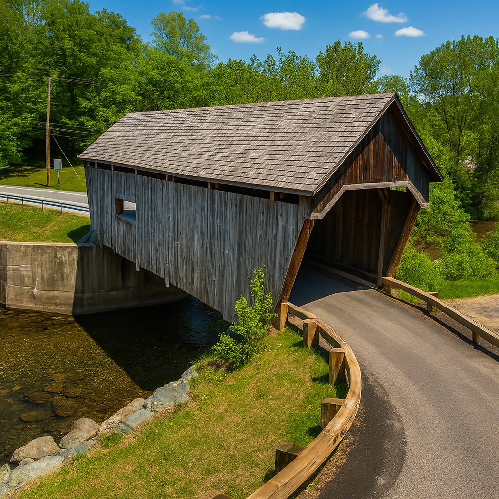 Warren Covered Bridge - Vermont United States - Rendered - Digital File Digital My Custom Designs PDF