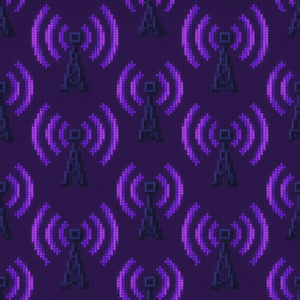 Technology and Digital - Pixelated Wifi Towers With Ultraviolet Beams - Pattern - Digital File