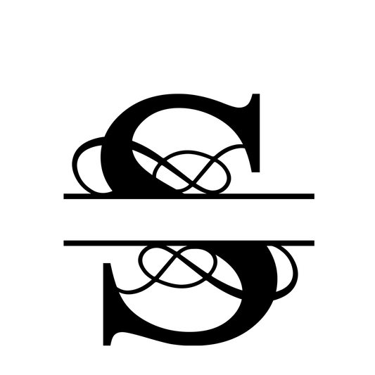 S - Monogram Vines Ornamental - Digital File Digital My Custom Designs ZIP File