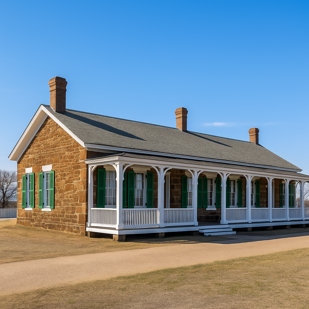 Commanding Officer's Quarters - Fort Larned National Historic Site - Kansas United States - Rendered - Digital File Digital My Custom Designs PDF
