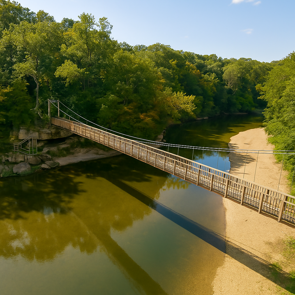 Suspension Bridge - Turkey Run State Park - Indiana United States - Rendered - Digital File Digital My Custom Designs PDF