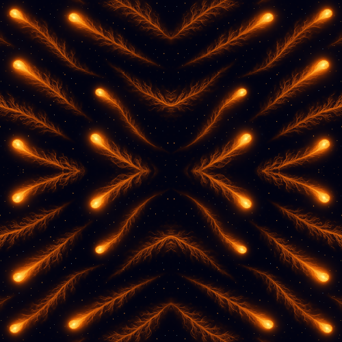 Space and Cosmic - Glowing Comets Leaving Fractal tails - Pattern - Digital file