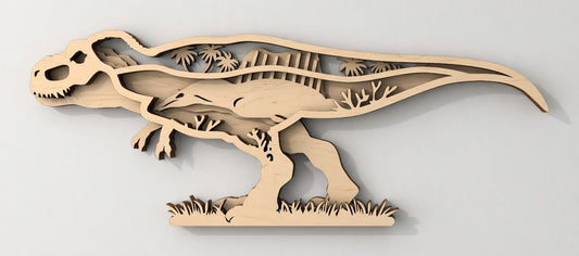 T - Rex 2- Layered Nature Design - Dinosaur - Digital File Digital My Custom Designs