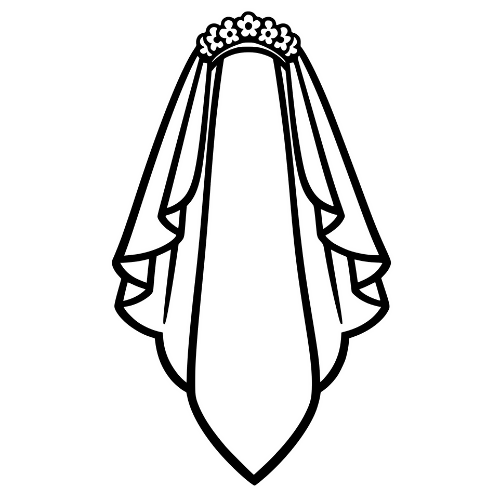 Wedding Veil Outline - Digital File - XCS Friendly