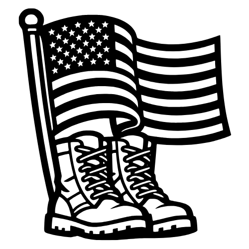 Flag with Boots Outline - Digital File - XCS Friendly