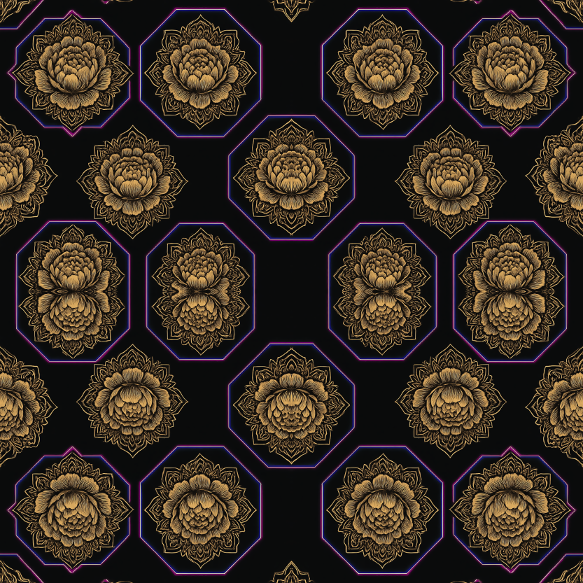 Floral Geometric Fusion - Mandala-Style Peonies Pattern - Digital File Digital My Custom Designs PDF