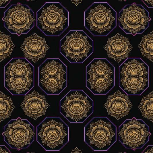 Floral Geometric Fusion - Mandala-Style Peonies Pattern - Digital File Digital My Custom Designs PDF