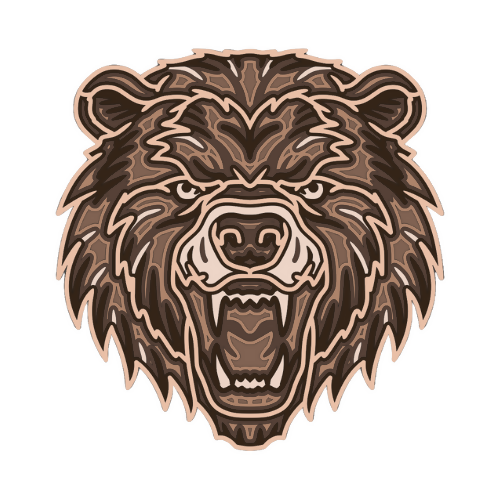 Bear - Layered Line Design - Digital File Digital My Custom Designs ZIP File