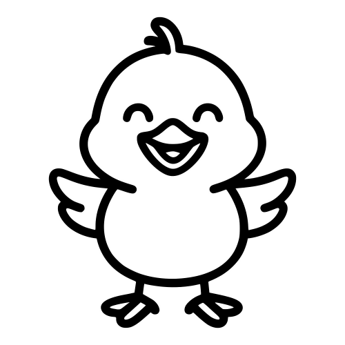 Cartoon Chick Smiling - Digital File - XCS Friendly Digital My Custom Designs PDF