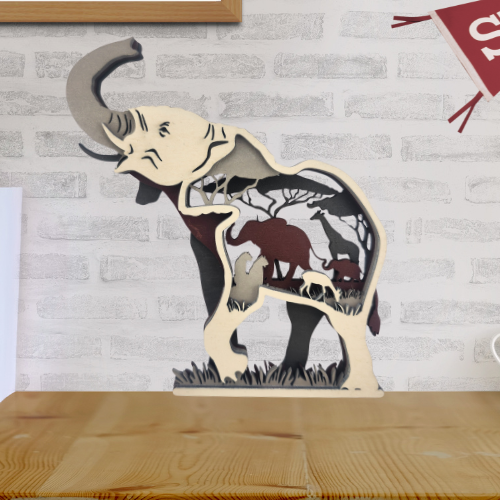 Elephant - Safari - Layered Nature Design - Digital File Digital My Custom Designs