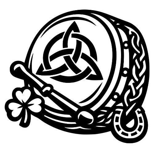 Celtic Drum Sketch - Digital File - XCS Friendly Digital My Custom Designs PDF